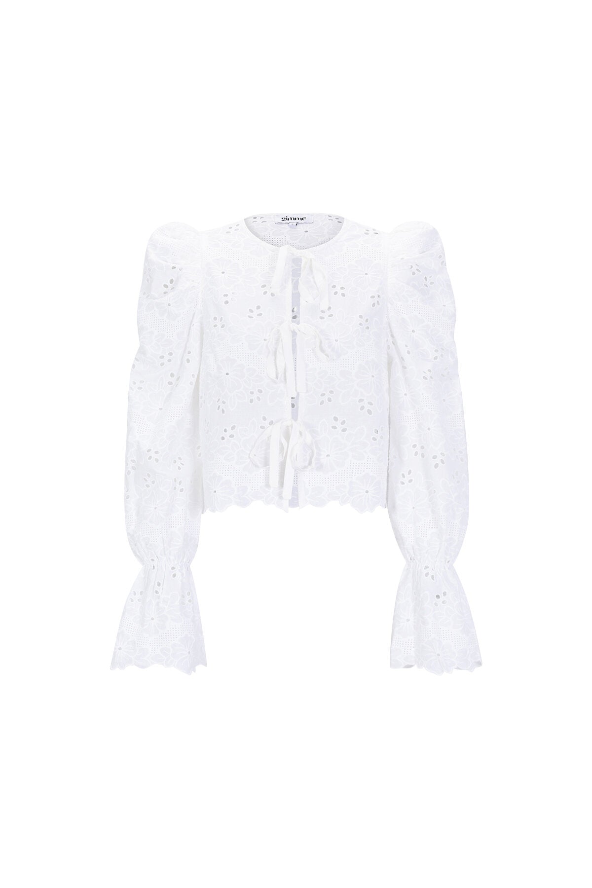 Algodón Tejido Blusa de Manga Larga Mujer Casual Cutout